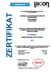 Regionalfenster Zertifikat