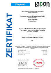 Regionalfenster Zertifikat